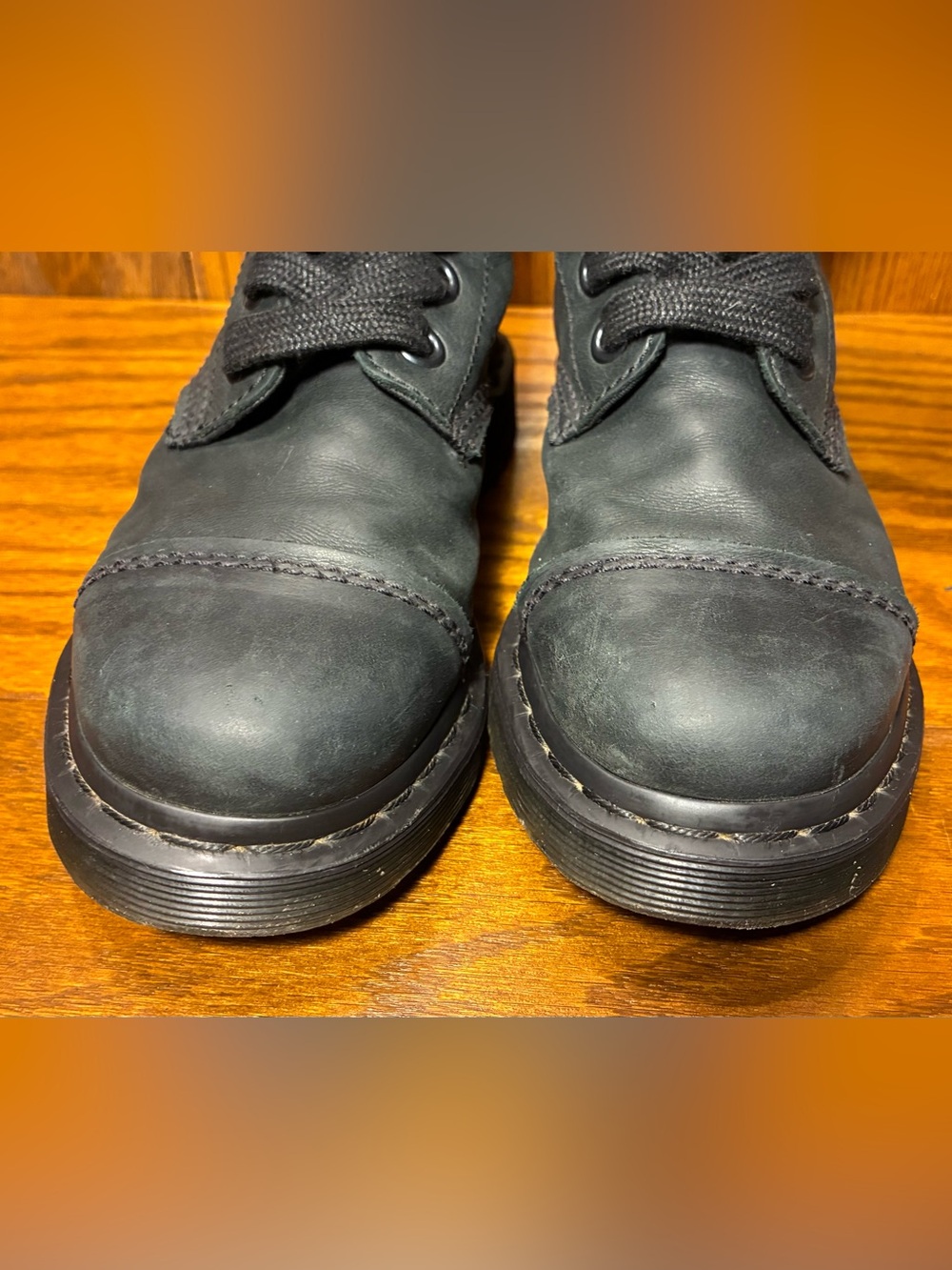 Dr. Martens Aimilita Floral Fold Down Cuff Black Leather Combat Boots Sz 7 - Picture 12 of 14